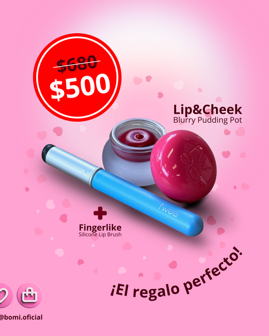 Valentine’s Blurry Set – Lip & Cheek + Fingerlike Brush (Edición Especial)